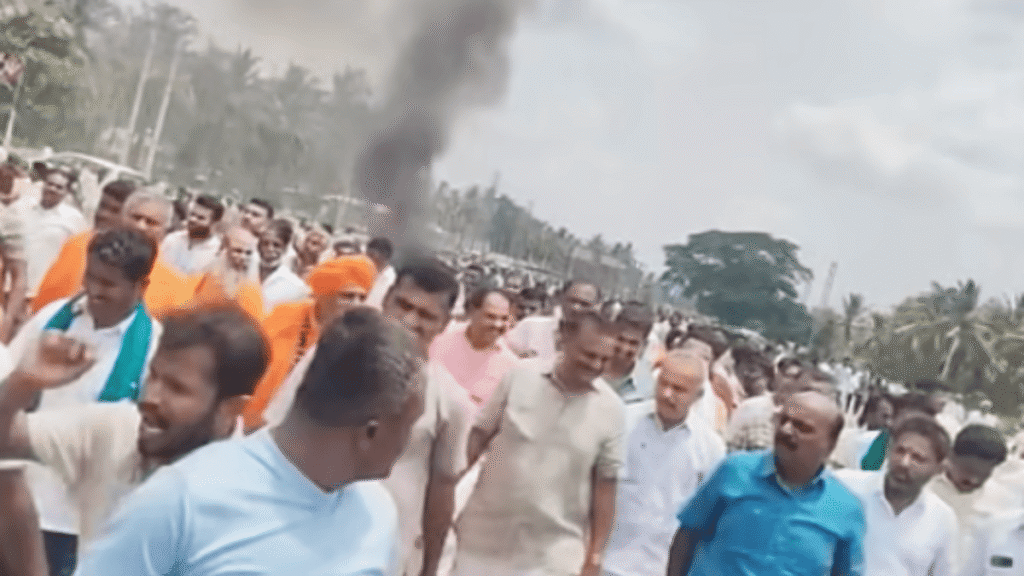 Hemavathi protest Tumakuru water canal dispute